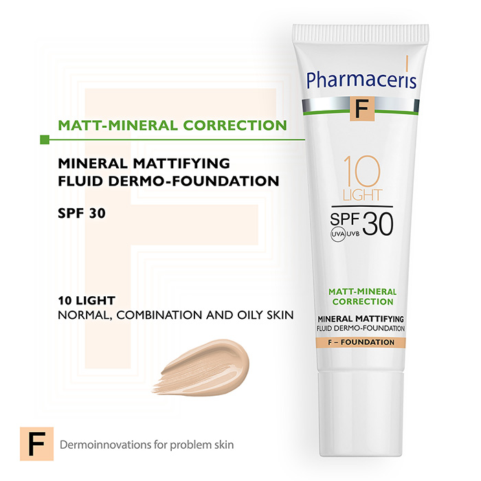 Pharmaceris Mineral Mattifying Fluid Dermo-Foundation LIGHT F3158