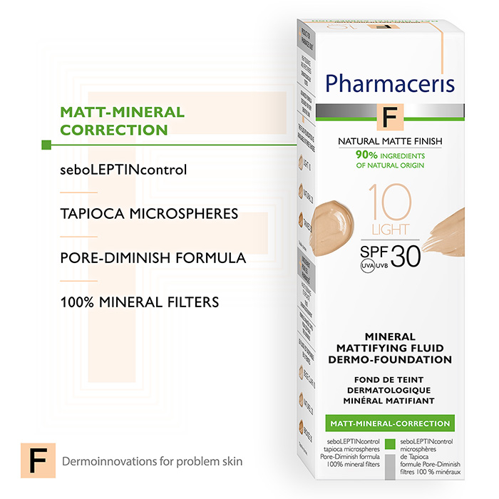 Pharmaceris Mineral Mattifying Fluid Dermo-Foundation LIGHT F3158