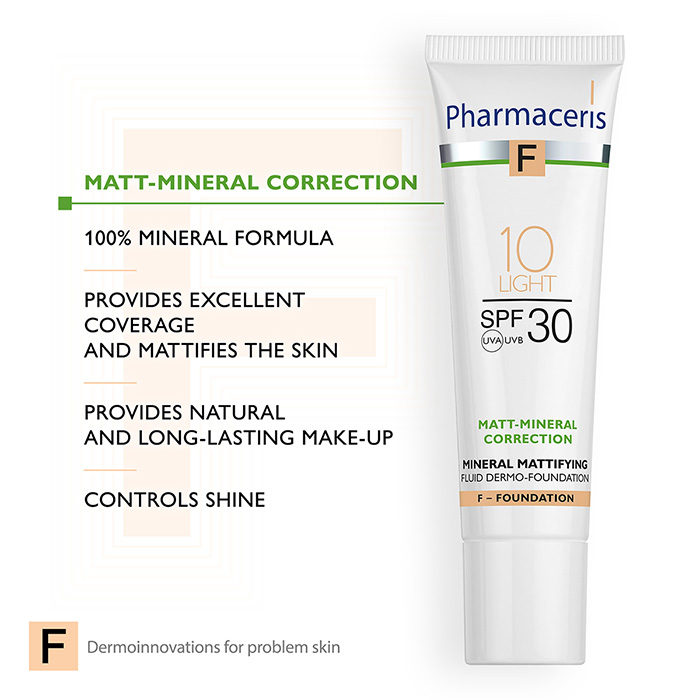 Pharmaceris Mineral Mattifying Fluid Dermo-Foundation LIGHT F3158