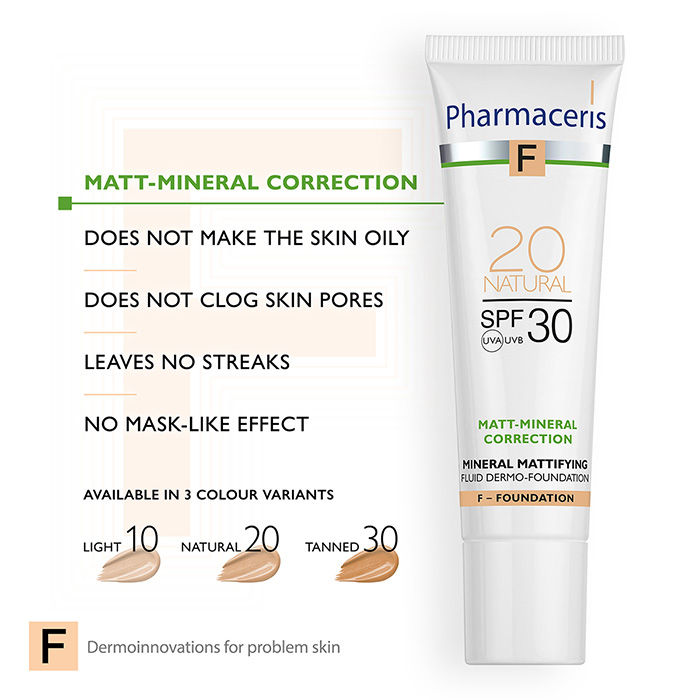 Pharmaceris Mineral Mattifying Fluid Foundation SPF30 NATURAL F3257