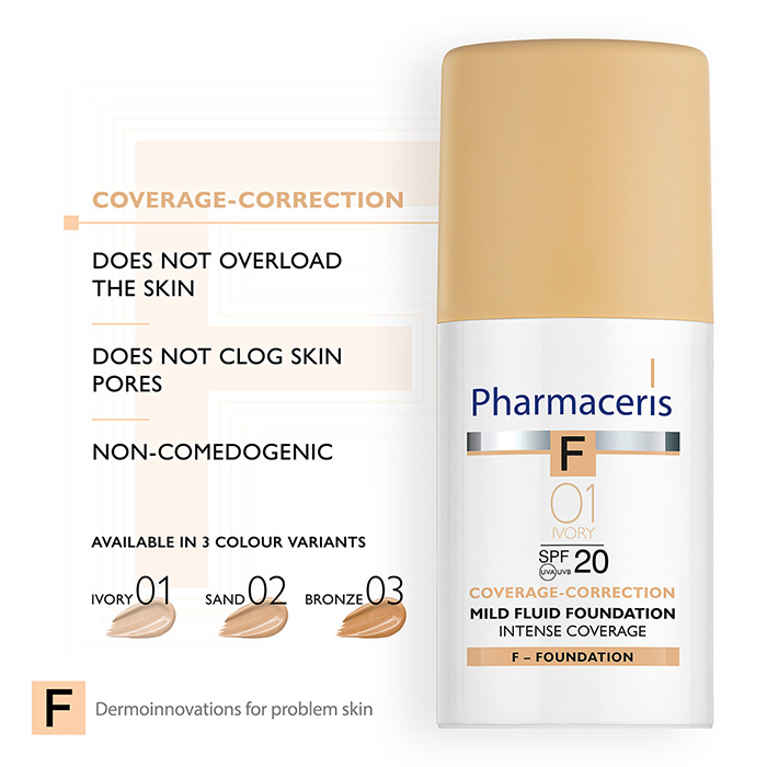 Pharmaceris Intense Coverage Foundation SPF20 IVORY 01 F3011