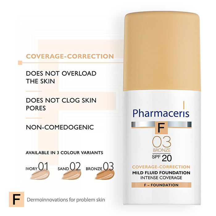 Pharmaceris Intense Coverage Foundation SPF20 BRONZE 03 F3219